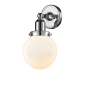 Innovations Lighting Globe Single Light 12" Tall Bathroom Sconce Polished Chrome / Matte White