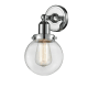 Innovations Lighting Globe Single Light 12" Tall Bathroom Sconce Polished Chrome / Clear