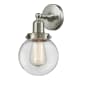 Innovations Lighting Globe Single Light 12" Tall Bathroom Sconce Brushed Satin Nickel / Clear