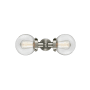 Innovations Lighting Globe 2 Light 14" Wide Bathroom Vanity Light Brushed Satin Nickel / Clear