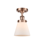 Innovations Lighting Cone 6" Wide Semi-Flush Ceiling Fixture Antique Copper / Matte White