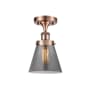 Innovations Lighting Cone 6" Wide Semi-Flush Ceiling Fixture Antique Copper / Plated Smoke