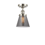 Innovations Lighting Cone 6" Wide Semi-Flush Ceiling Fixture Polished Nickel / Plated Smoke