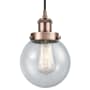 Innovations Lighting Beacon 6" Wide Mini Pendant Antique Copper / Seedy