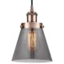 Innovations Lighting Cone 6" Wide Mini Pendant with Shade Antique Copper / Plated Smoke