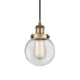 Innovations Lighting Beacon 6" Wide Mini Pendant Brushed Brass / Clear