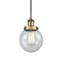Innovations Lighting Beacon 6" Wide Mini Pendant Brushed Brass / Seedy