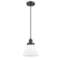 Innovations Lighting Large Cone 8" Wide Mini Pendant - Cord Hung Matte Black / Matte White