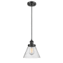 Innovations Lighting Large Cone 8" Wide Mini Pendant - Cord Hung Matte Black / Seedy