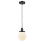 Innovations Lighting Beacon 6" Wide Mini Pendant - Cord Hung Oil Rubbed Bronze / Matte White