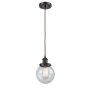 Innovations Lighting Beacon 6" Wide Mini Pendant - Cord Hung Oil Rubbed Bronze / Seedy