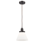 Innovations Lighting Large Cone 8" Wide Mini Pendant - Cord Hung Oil Rubbed Bronze / Matte White