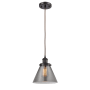 Innovations Lighting Large Cone 8" Wide Mini Pendant - Cord Hung Oil Rubbed Bronze / Plated Smoke