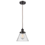 Innovations Lighting Large Cone 8" Wide Mini Pendant - Cord Hung Oil Rubbed Bronze / Seedy