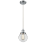 Innovations Lighting Beacon 6" Wide Mini Pendant - Cord Hung Polished Chrome / Clear