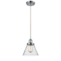 Innovations Lighting Large Cone 8" Wide Mini Pendant - Cord Hung Polished Chrome / Seedy