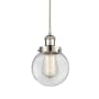 Innovations Lighting Beacon 6" Wide Mini Pendant Polished Nickel / Clear