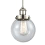 Innovations Lighting Beacon 6" Wide Mini Pendant Polished Nickel / Seedy