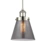 Innovations Lighting Cone 6" Wide Mini Pendant with Shade Polished Nickel / Plated Smoke