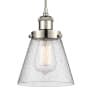 Innovations Lighting Cone 6" Wide Mini Pendant with Shade Polished Nickel / Seedy