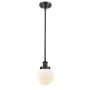 Innovations Lighting Beacon 6" Wide Mini Pendant - Rod Hung Matte Black / Matte White