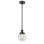 Innovations Lighting Beacon 6" Wide Mini Pendant - Rod Hung Oil Rubbed Bronze / Clear