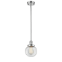 Innovations Lighting Beacon 6" Wide Mini Pendant - Rod Hung Polished Chrome / Clear
