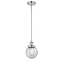 Innovations Lighting Beacon 6" Wide Mini Pendant - Rod Hung Polished Chrome / Seedy
