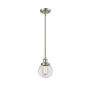 Innovations Lighting Beacon 6" Wide Mini Pendant - Rod Hung Brushed Satin Nickel / Clear