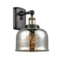 Innovations Lighting Bell 13" Tall Wall Sconce Black Antique Brass / Silver Plated Mercury