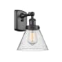 Innovations Lighting Large Cone 8" Wide Bathroom Sconce Matte Black / Seedy