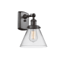 Innovations Lighting Large Cone 8" Wide Bathroom Sconce Oil Rubbed Bronze / Clear