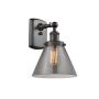 Innovations Lighting Large Cone 8" Wide Bathroom Sconce Oil Rubbed Bronze / Plated Smoke