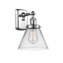 Innovations Lighting Large Cone 8" Wide Bathroom Sconce Polished Chrome / Clear