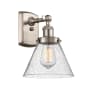 Innovations Lighting Large Cone 8" Wide Bathroom Sconce Brushed Satin Nickel / Seedy