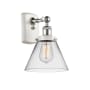 Innovations Lighting Cone 13" Tall Wall Sconce White and Polished Chrome / Clear