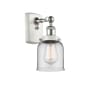 Innovations Lighting Bell 12" Tall Wall Sconce White and Polished Chrome / Clear