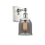 Innovations Lighting Bell 12" Tall Wall Sconce White and Polished Chrome / Plated Smoke