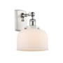 Innovations Lighting Bell 13" Tall Wall Sconce White and Polished Chrome / Matte White