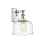 Innovations Lighting Bell 13" Tall Wall Sconce White and Polished Chrome / Clear Deco Swirl
