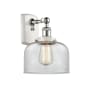 Innovations Lighting Bell 13" Tall Wall Sconce White and Polished Chrome / Clear