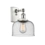 Innovations Lighting Bell 13" Tall Wall Sconce White and Polished Chrome / Seedy