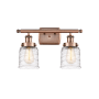 Innovations Lighting Bell 2 Light 16" Wide Vanity Light Antique Copper / Deco Swirl