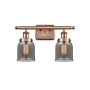 Innovations Lighting Bell 2 Light 16" Wide Vanity Light Antique Copper / Plated Smoke