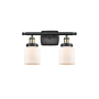 Innovations Lighting Bell 2 Light 16" Wide Vanity Light Black Antique Brass / Matte White