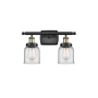Innovations Lighting Bell 2 Light 16" Wide Vanity Light Black Antique Brass / Clear