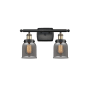 Innovations Lighting Bell 2 Light 16" Wide Vanity Light Black Antique Brass / Plated Smoke