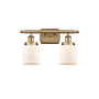 Innovations Lighting Bell 2 Light 16" Wide Vanity Light Brushed Brass / Matte White