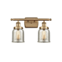 Innovations Lighting Bell 2 Light 16" Wide Vanity Light Brushed Brass / Silver Plated Mercury