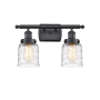Innovations Lighting Bell 2 Light 16" Wide Vanity Light Matte Black / Deco Swirl